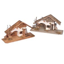 Krippe schönes Holzhaus 55 cm