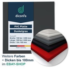 PVC Platte grau dunkel 6mm 8mm