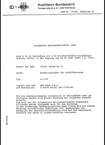 Gutachten bbs lenkrad 90 - lenkrad, 4/1/90