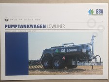 BSA LOWLINER Tandem Gülle Pumptankwagen Güllewagen Prospekt Traktor Schlepper