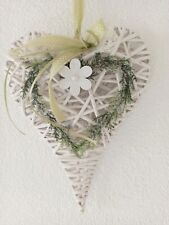 Rattanherz,34 cm,Weidenherz,Herz,Herzen,Türkranz,Shabby,weiß,Landhaus