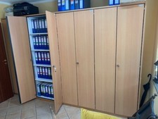  Büroaktenschrank,4 Doppeltüren mit Einlegeböden, Massivholz