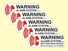 5x Aufkleber ALARM GESICHERT Haus PKW Warnschild GPS Alarmanlage 4 Sorten