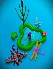 kleine Playmobil Teich Seepferd Libelle Ammonit Esche Taube Neuwertig