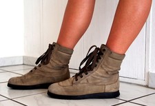 HOGAN Urban Explorer Boots Schnür Stiefeletten 39,5 Kalbsleder khaki NP 299€