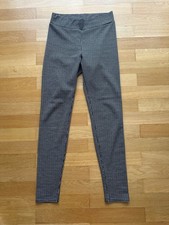 wie neu H&M Leggings Vichy Muster schwarz beige S 36/38 Skinny Look Pepita