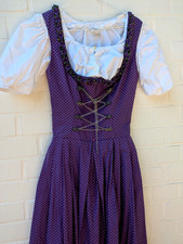 Dirndl - Almsach - Grösse 32 - 100% Baumwolle lila mit Bluse ohne Schürze