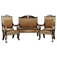 Q` Wohnzimmer Garnitur im antiken Empire-Stil aus handgeschnitzter Buche