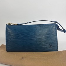 Louis Vuitton Pochette Accessoires Clutch blau Leder