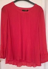 Damen Bluse Tunika Chiffon Rot