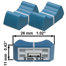 2 Faderknopf AZUR-BLAU 8mm Fadercaps Faderkappen Caps Mischpulte Mixer