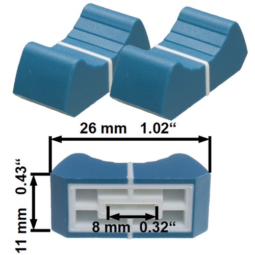 Faderknopf azur blau 8mm - azur-blau,