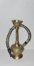 Orientalische Messing Shisha Wasserpfeife klein mit Schlauch Vintage Deko