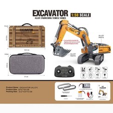 1/50 RC Bagger Engineering Fahrzeug Ferngesteuerter mit Licht Sound RTR Batterie