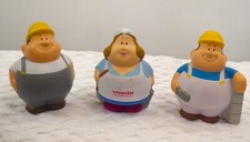WERBEFIGUREN HERR BERT 3 STÜCK HANDWERKER  KNAUTSCHFIGUR ANTI STRESS HANDTRAINER