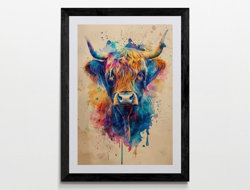 Highland cow gerahmtes - highland,