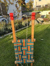 Gloco Schlitten  - 2 Sitzer  - Zugseil - 90 Cm - Holzschnitten - Winter - Rodeln