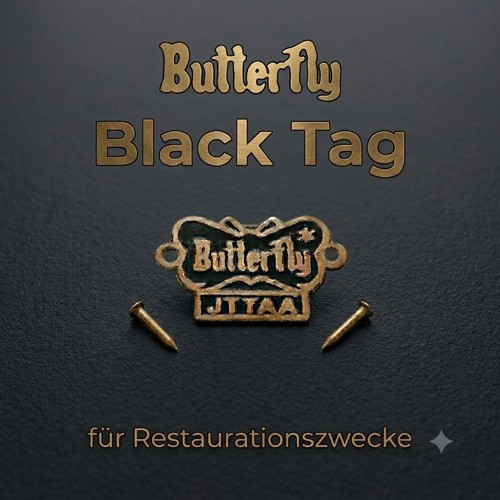 Butterfly old black tag - butterfly,