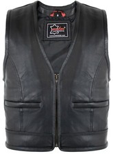 Herren biker lederweste - herren,