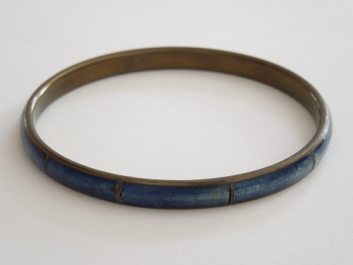 Vintage armreif messing blau - armreif,