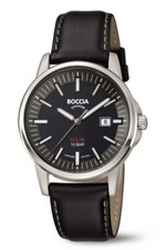 BOCCIA Titanium 3643-02 Solar Herrenuhr 100m Saphirglas Lederband