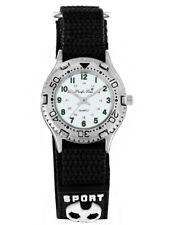 Armbanduhr Kinder Jungen Fußball Kinderuhr Klett Armband Uhr schwarz 2te Wahl