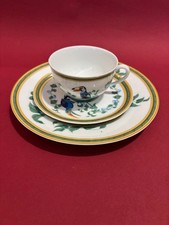 Original Hermes Porzellan Teegedeck 3-teilig Dekor Toucans, Topzustand