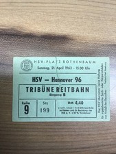 Ticket Eintrittskarte HSV Hamburger SV - Hannover 96 1963 Oberliga Nord