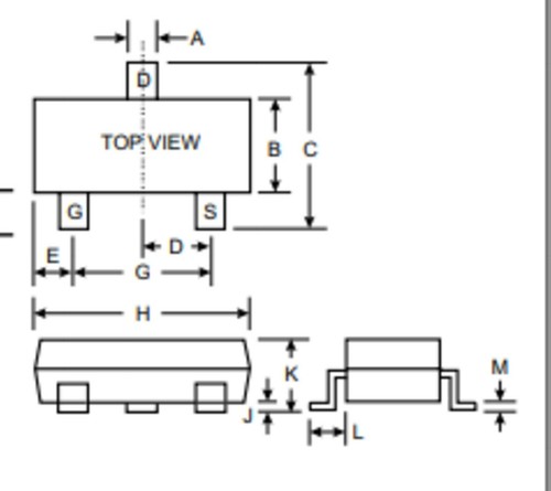 Channel mosfet 60v 0 - 60v, 0,8a