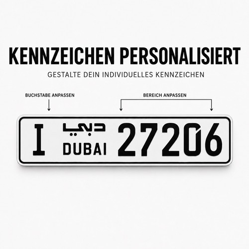 Dubai kennzeichen wunschtext - dubai,