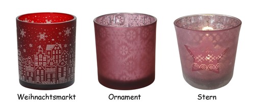 Teelichthalter aus glas rot - aus,