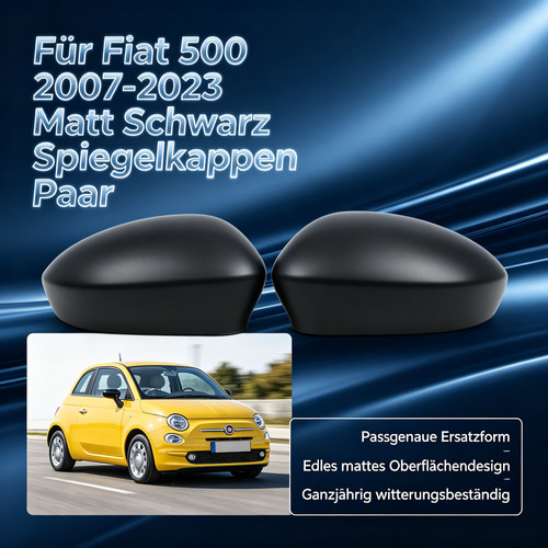 Spiegelkappen matt schwarz - schwarz, 1