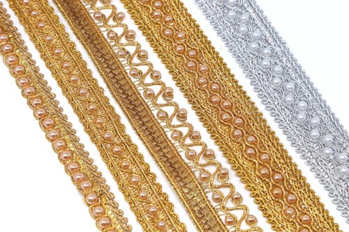 Silber goldfarbene perlen - 1, m