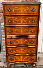 Antik Massivholz 5 Schubladen 1 Schreibfach Intarsien Kommode 112 cm Hoch