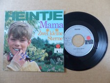 HEINTJE Autogramm signiert auf "MAMA ZWEI KLEINE STERNE" 7" Vinyl Schallplatte