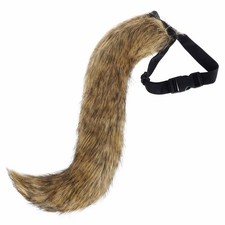 Schwanz aus Kunstfell zum Umschnallen für Cosplay Kostüm | Braun, Schwarz, Fuchs