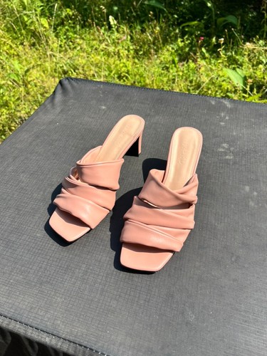 Rosefarbene mules mit - ,
