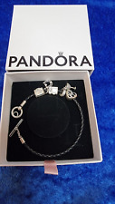 Pandora Original Lederarmband mit 5 original  Charms - Silber 925 - OVP
