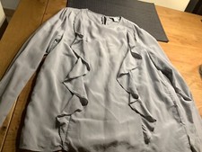 Seidenbluse grau 38 H&M