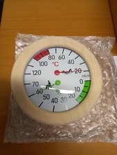  Klimamesser für Sauna und Vitalbad mit Holzrahmen rund 155 mm