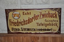 Altes Blechschild Um 1905,Freiedrichsdorfer Zwieback,Königl. Hoflieferant,Taunus