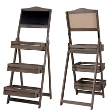 Holzregal mit Tafel Kaufladen Blumentreppe Aufsteller Kräuterregal Ständer Holz