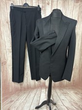 Austin Reed Regent Street Black Dinner Suit Tuxedo Peak Revers Trevira 38" W30