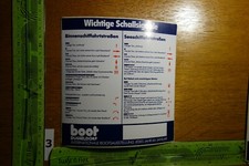 Alter Aufkleber Boot Yacht Schiff BOOT DÜSSELDORF Wichtige Schallsignale (B)