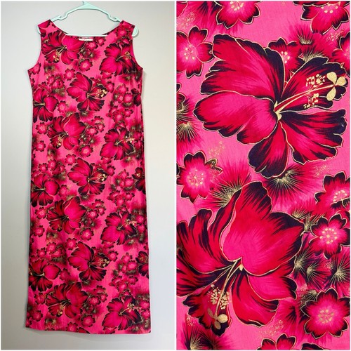 Vintage 1960s dress hibiscus - vintage,