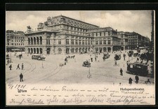 Ansichtskarte Wien, Partie am Hofoperntheater mit Strassenbahn 1901 