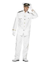 Marineoffizier Kostüm weiß -