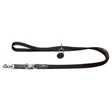 Hunter Verstellbare Hundeleine Lemvig schwarz/steingrau aus Leder 