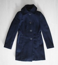 Benetton Wintermantel Mantel Wollmantel Wolle dunkelblau 34/XS