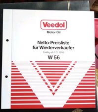 Veedol Netto Preisliste W56.